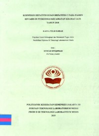 Karya Tulis Ilmiah Th.2019 : Koinfeksi Hepatitis B Dan Hepatitis C Pada Pasien HIV/AIDS Di Puskesmas Kecamatan Kramat Jati Tahun 2018 (Teks Dan E_Book)