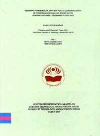 Karya Tulis Ilmiah Th.2019 : Skrining Pemeriksaan Anti-HIV Pada Calon Pengantin Di Puskesmas Kecamnatan Duren Sawit Periode Oktober - Desember  Tahun 2018 (Teks Dan E_Book)