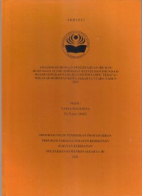 Skripsi Bidan D4 2023 :ANALISIS HUBUNGAN PENGETAHUAN IBU DAN
DUKUNGAN SUAMI TERHADAP KEPATUHAN IMUNISASI
DASAR LENGKAP PADA BAYI DI POSYANDU TERATAI
WILAYAH ROROTAN KOTA JAKARTA UTARA