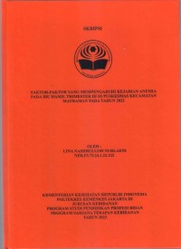Skripsi Bidan D4 2023 : FAKTOR-FAKTOR YANG MEMPENGARUHI KEJADIAN ANEMIA PADA IBU HAMIL TRIMESTER III DI PUSKESMAS KECAMATAN MATRAMAN PADA TAHUN 2023