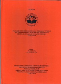 Skripsi Bidan D4 2023 : PENGARUH PEMBERIAN EDUKASI TERHADAP TINGKAT 
KECEMASAN PASIEN MENGHADAPI PERSALINAN
SECTIO CAESAREA DI RS SATRIA MEDIKA
TAHUN 2023