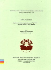 Karya Tulis Ilmiah Th.2016 : Pemeriksaan Jumlah CD4 Pada Pasien Dengan Anti HIV Reaktif Di RSUD Tarakan Tahun 2015 (Teks dan E_Book)