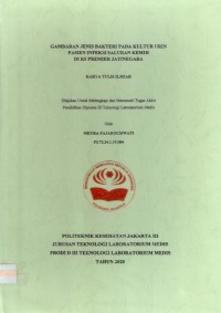 Karya Tulis Ilmiah Th.2020 : Gambaran Jenis Bakteri Pada Kultur Urine Pasien Infeksi saluran Kemih Di RS Premier Jatinegara (Teks Dan E_Book)