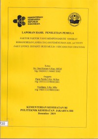 Penelitian Dosen Th.2019 : Faktor Faktor Yang Mempengaruhi Tingkat Kemandirian Lansia Dalam Pemenuhan ADL (Actyvity Daily Living) Di Panti Budi Mulia I Di Kecamatan Cipayung