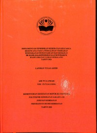 TABD th.2021 : IMPLEMENTASI PENDIDIKAN KESEHATAN KELUARGA 
BERENCANA PASCA PERSALINAN TERHADAP 
PENINGKATAN PENGETAHUAN DAN KESIAPAN 
IBU HAMIL DALAM PEMILIHAN ALAT KONTRASEPSI 
DI KECAMATAN TAMAN PEMALANG
TAHUN 2021