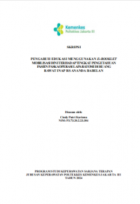 Skripsi RPL  keperawatan  2024:  Pengaruh Edukasi Menggunakan E-Booklet  Mobilisasi Dini Terhadap Tingkat Pengetahuan Pasien Pascaoperasi Laparatomi di Ruang Rawat Inap RS Ananda Babelan