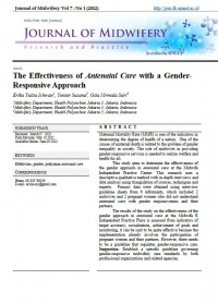 Artikel : The Effectiveness of Antenatal Care with a Gender-Responsive Approach : Journal Of Midwifery