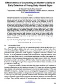 Artikel : Effectiveness of counseling on mother's Ability in early detection of young baby hazard Signs(International Journal of science and society, volume 2, issue 4, 2020)