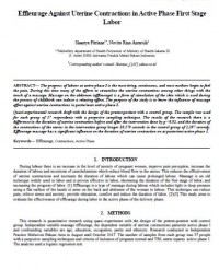 Artikel : Effleurage Against Uterine contractions in Active Phase First Stage Labor(Asian Journal of Aplplied Sciences volume 07 - issue 06, Desember 2019)