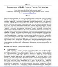 Artikel : Empowerment of Health Cadres to Prevent Child Marriage