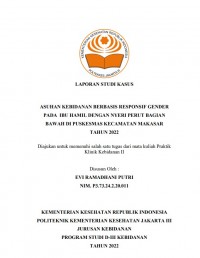 LKBD th.2023 :  ASUHAN KEBIDANAN BERBASIS RESPONSIF GENDER PADA IBU HAMIL DENGAN NYERI PERUT BAGIAN BAWAH DI PUSKESMAS KECAMATAN MAKASAR TAHUN 2022