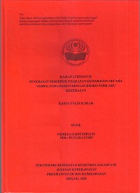 Keperawatan 2020 (KTI) : Kajian Literatur Penerapan Prosedur Ungkapan Kemarahan Secara Verbal Pada Pasien Dengan Resiko Perilaku Kekerasan