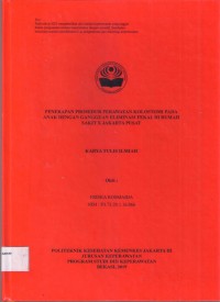 Keperawatan th. 2019 (KTI) Penerapan Prosedur Perawatan Kolostomi pada Anak dengan Gangguan Eliminasi Fekal (Teks dan E_book)