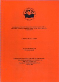 GAMBARAN PENGETAHUAN IBU TENTANG VITAMIN A PADA BALITA DI KP. KEMANG SARI RW.07, KOTA BEKASI, TAHUN 2019