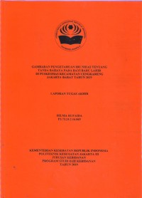 GAMBARAN PENGETAHUAN IBU NIFAS TENTANG
TANDA BAHAYA PADA BAYI BARU LAHIR
DI PUSKESMAS KECAMATAN CENGKARENG
JAKARTA BARAT TAHUN 2019