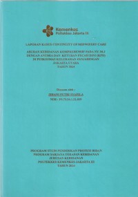 LKD4 th.2024 : LAPORAN KASUS CONTINUITY OF MIDWIFERY CARE
ASUHAN KEBIDANAN KOMPREHENSIF PADA NY. M.J DENGAN
ANEMIA DAN KETUBAN PECAH DINI (KPD)
DI PUSKESMAS KELURAHAN PENJARINGAN
JAKARTA UTARA
TAHUN 2024