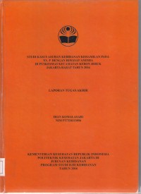 STUDI KASUS ASUHAN KEBIDANAN KEHAMILAN PADA NY. P DENGAN RIWAYAT ANEMIA
DI PUSKESMAS KECAMATAN KEBON JERUK
JAKARTA BARAT TAHUN 2016 ( LTA D3:Kebidanan+E-Book)