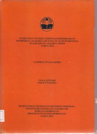 PEMENUHAN NUTRISI TERHADAP KEBERHASILAN PEMBERIAN ASI EKSKLUSIF PADA NY. W DI PUSKESMAS PULOGADUNG JAKARTA TIMUR
TAHUN 2016 (LTA D3:Kebidanan+E-Book)