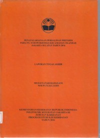 PENATALAKSANAAN PERSALINAN PRETERM
PADA NY. M DI PUSKESMAS KECAMATAN CILANDAK
JAKARTA SELATAN TAHUN 2016 (LTA D3:Kebidanan+E-Book)