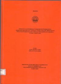 Skripsi Bidan D4  2019: EFEKTIVITAS PEMBERIAN TEKHNIK HYPNOBIRTHING TERHADAP PENURUNAN TINGKAT NYERI PADA IBU BERSALIN DI WILAYAH PUSKESMAS KECAMATAN PENJARINGAN JAKARTA UTARA TAHUN 2019