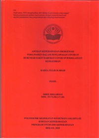 Keperawatan 2020 (KTI) : Asuhan Keperawatan Oksigenasi Pada Pasien Dalam Pengawasan Covid-19 Di Rumah Sakit Darurat Covit-19 Wisma Atlet Kemayoran