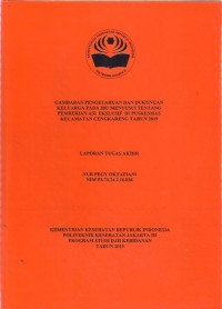 GAMBARAN PENGETAHUAN DAN DUKUNGAN KELUARGA PADA IBU MENYUSUI TENTANG
PEMBERIAN ASI EKSLUSIF DI PUSKESMAS KECAMATAN CENGKARENG TAHUN 2019