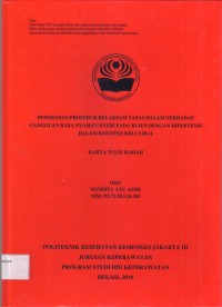 Keperawatan th. 2019 (KTI) Penerapan Prosedur Relaksasi Napas Dalam terhadap Gangguan Rasa nyaman nyeri pada Klien dengan Hipertensi Dalam Konteks Keluarga (Teks dan E_book)