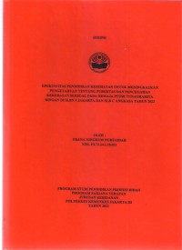 Skripsi Bidan D4 2022 : EFEKTIVITAS PENDIDIKAN KESEHATAN UNTUK MENINGKATKAN
PENGETAHUAN TENTANG PUBERTAS DAN PENCEGAHAN
KEKERASAN SEKSUAL PADA REMAJA PUTRI TUNAGRAHITA
RINGAN DI SLBN 4 JAKARTA DAN SLB C ANGKASA TAHUN 2022