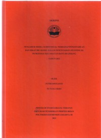 Skripsi Bidan D4 2022 : PENGARUH MEDIA AUDIOVISUAL TERHADAP PENGETAHUAN
DAN SIKAP IBU HAMIL DALAM PENCEGAHAN STUNTING DI
PUSKESMAS KECAMATAN BANTAR GEBANG
TAHUN 2022