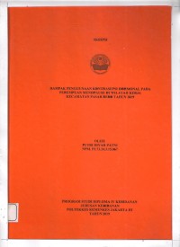 Skripsi Bidan D4  2019: DAMPAK PENGGUNAAN KONTRASEPSI HORMONAL PADA 
PEREMPUAN MENOPAUSEDI WILAYAH KERJA 
 KECAMATAN PASAR REBO TAHUN 2019