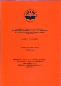 i
GAMBARAN CALON PENGANTIN DALAM MEMPERSIAPKAN KEHAMILAN SEHAT DI PUSKESMAS KECAMATAN KEMBANGAN JAKARTA BARAT TAHUN 2019