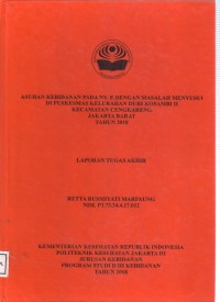 Asuhan  kebidanan pada ny. E dengan masalah menyusui dipuskesmas kelurahan duri kosambi II kecamatan cengkareng jakarta barat tahun 2018