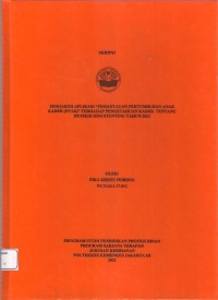 Skripsi Bidan D4 2021 : PENGARUH APLIKASI “PEMANTAUAN PERTUMBUHAN ANAK
KADER (PPAK)” TERHADAP PENGETAHUAN KADER TENTANG
DETEKSI DINI STUNTING TAHUN 2021