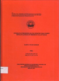 Keperawatan th. 2019 (KTI) Penerapan Prosedur Batuk Efektif pada Pasien dengan Gangguan Bersihan Jalan Nafas (Teks danE_book)