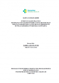 Karya Ilmiah Akhir Ners 2024: Evidence Based Practice: Penerapan Senam Ergonomik untuk Menurunkan Tekanan Darah pada Lansia dengan Hipertensi di Wilayah Kerja Puskesmas Jatiwarna