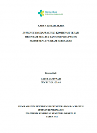 Karya Ilmiah Akhir Ners 2024: Evidence Based Practice: Kombinasi Terapi Orientasi Realita dan Seni pada Pasien Skizofrenia: Waham Kebesaran