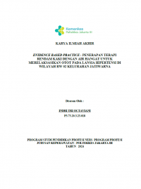 Karya Ilmiah Akhir Ners 2024: Evidence Based Practice : Penerapan Terapi Rendam  Kaki dengan Air Hangat untuk Merelaksasikan Otot  pada Lansia di Wilayah RW 02 Kelurahan Jatiwarna