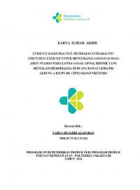 Karya Ilmiah Akhir Ners 2024: Evidence Based Practice: Penerapan Intradialytic Stretching Exercise Untuk Mengurangi Gangguan Rasa Aman Nyaman Pada Lansia Gagal Ginjal Kronik Yang Menjalani Hemodialisa  Di Ruang Rawat Geriatri Gedung A RSUPN Dr. Cipto Mangunkusumo