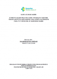 Karya Ilmiah Akhir Ners 2024: Evidence Based Practice : Penerapan Metode Terapi Aktivitas Kelompok (TAK) Stimulasi Persepsi pada Ny. N di RSJ dr H. Marzoeki Mahdi Bogor