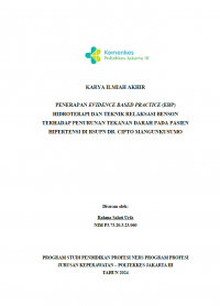 Karya Ilmiah Akhir Ners 2024: Penerapan Evidence Based Practice (EBP) Hidroterapi Dan Teknik Relaksasi Benson Terhadap Penurunan Tekanan Darah Pada Pasien Hipertensi di RSUPN Dr. Cipto Mangunkusumo