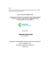 Karya Ilmiah Akhir Ners 2024: Evidence Based Practice: Terapi Brisk  Walking Pada Lansia Dengan Hipertensi Di Wilayah RW 02 Jatiwarna