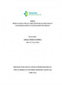 Skripsi Promkes 2024: Hubungan Kecanduan Game Online Dengan Kecemasan Pada Remaja Di Desa Ciantra Kabupaten Bekasi