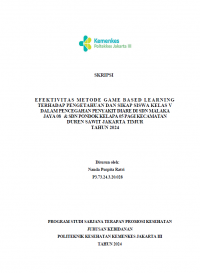 Skripsi Promkes 2024: Efektivitas Metode Game based Learning Terhadap Pengetahuan Dan Sikap Siswa Kelas V Dalam Pencegahan Penyakit Diare Di SDN Malaka Jaya 08 & SDN Pondok Kelapa 05 Pagi Kecamatan Duren Sawit Jakarta Timur Tahun 2024