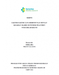 Skripsi Promkes 2024: Faktor-Faktor Yang Berhubungan Dengan Kejadian Skabies Di Pondok Pesantren Nurjamilah Kranji