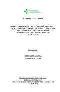 TABD Tahun 2024:  MANFAAT PEMBERIAN AROMATERAPI ESSENTIAL OIL LAVENDER DALAM UPAYA PENATALAKSANAAN POSTPARTUM BLUES PADA IBU NIFAS DI PMB YUYUN ULVA DWI HANDAYANI TAHUN 2024