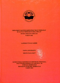 TABD th.2021 : IMPLEMENTASI PENGARUH PIJAT BAYI TERHADAP KUALITAS TIDUR BAYI USIA 2 BULAN
DI KECAMATAN CIRACAS
TAHUN 2021