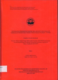 Keperawatan th. 2019 (KTI) Penerapan Prosedur Teknik Relaksasi Nafas Dalam Terhadap Pemenuhan Kebutuhan Rasa Nyaman : Nyeri (Teks dan E_book)