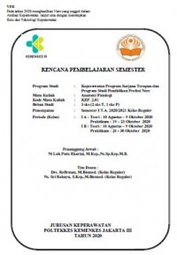 RPS Keperawatan 2020 : MK. Anatomi Fisiologi (Program Studi Keperawatan Program Sarjana Terapan dan Program Studi Pendidikan Profesi Ners, Semester I T.A. 2020/2021 Kelas Reguler)