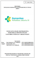 Protokol Penelitian Kerjasama Antar Perguruan Tinggi (PKPT) : Uji Kualitas Hasil Ekstraksi DNA dari Sediaan Histopatologi yang dibuat dengan Variasi Waktu