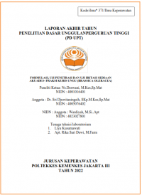 Laporan Akhir Tahun Penelitian Dasar Unggulan Perguruan Tinggi (PD UPT) : Fomulasi, Uji Penetrasi dan Uji Iritasi Sediaan Akuades-Fraksi Kubis Ungu (Brassica Oleracea)